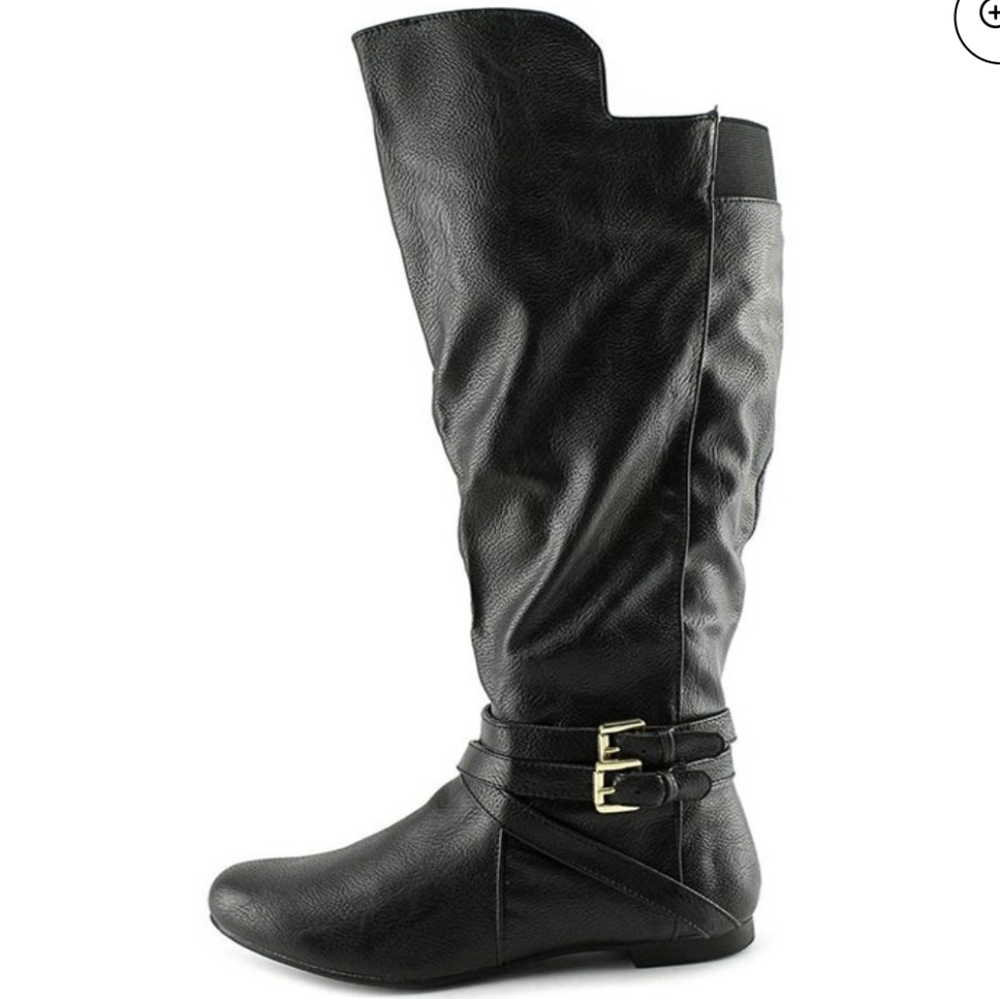 Fergalicious Rodeo black leather flat boots
